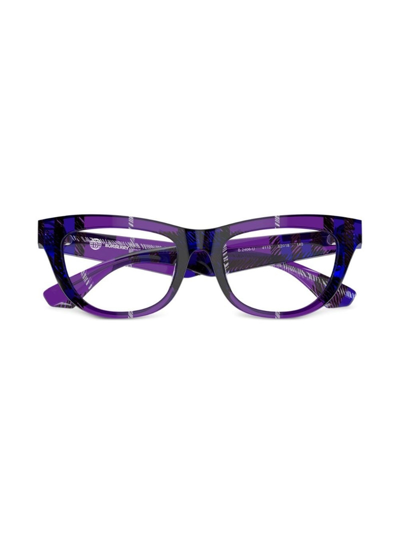 check-pattern cat-eye glasses 5
