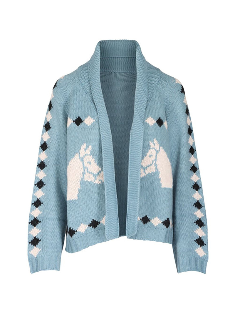 horse pattern cardigan 1