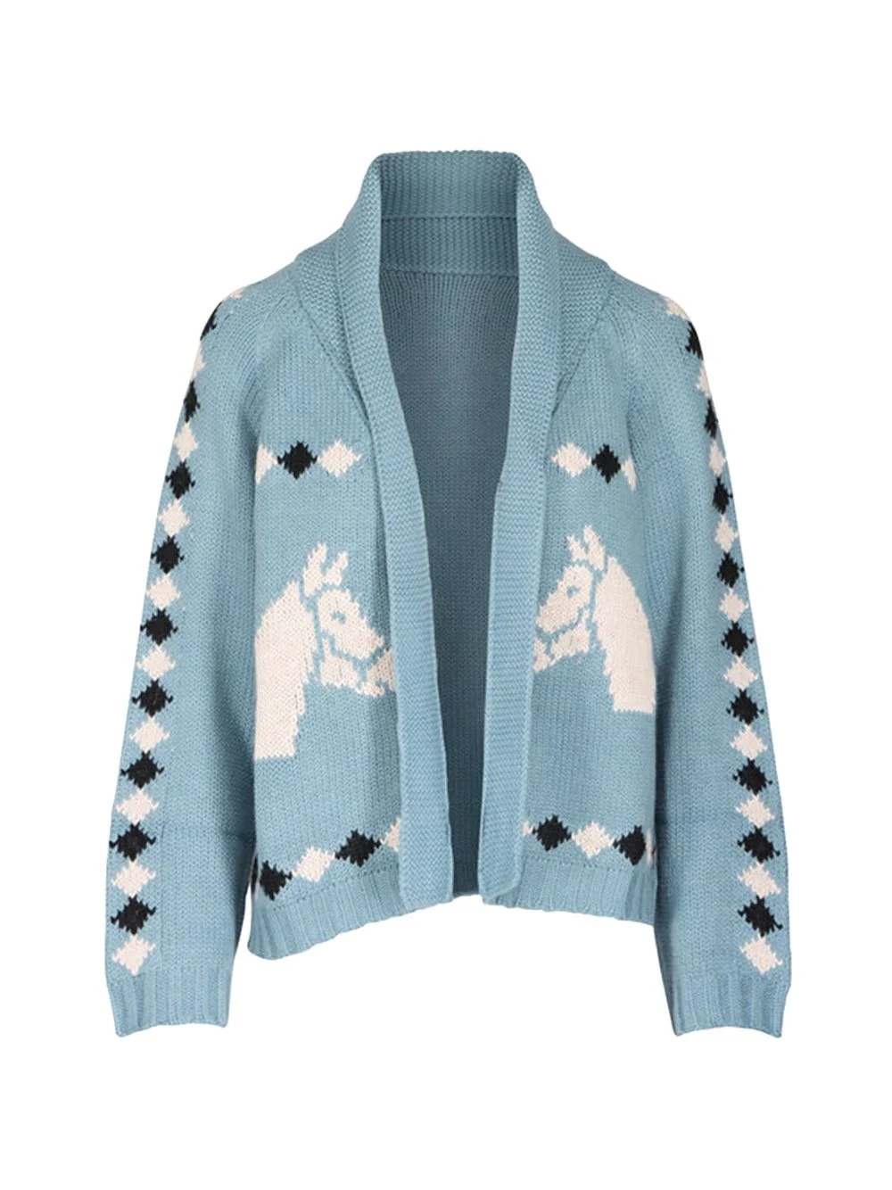 horse pattern cardigan - 1