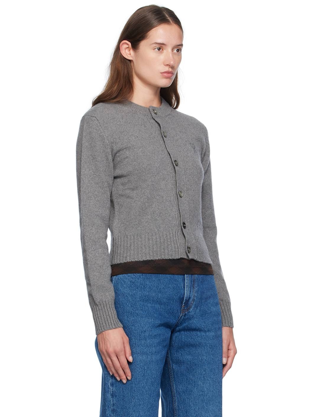 Gray Cashmere Ami de Cœur Cardigan - 2