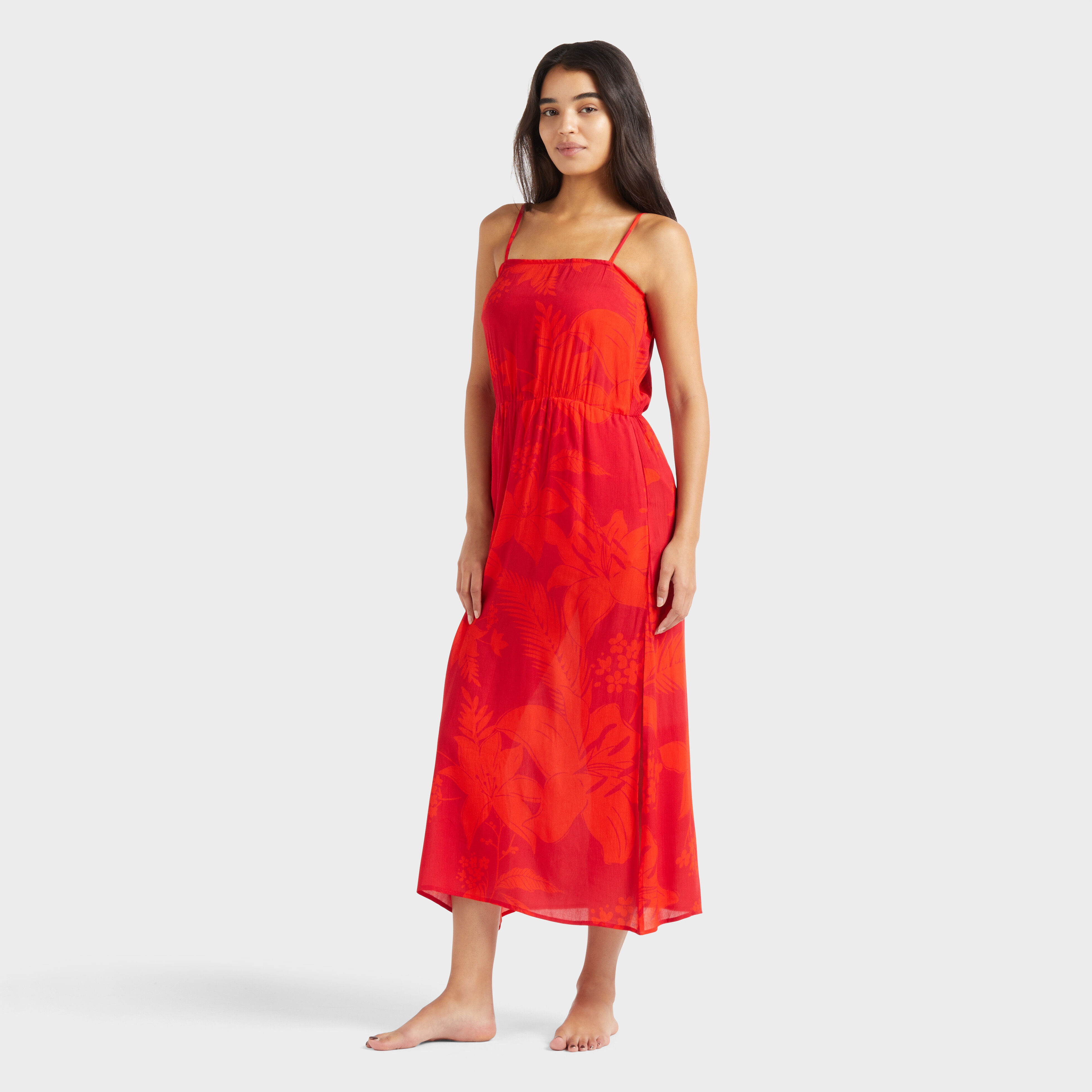 Women Long Viscose Dress Flower Power - 3