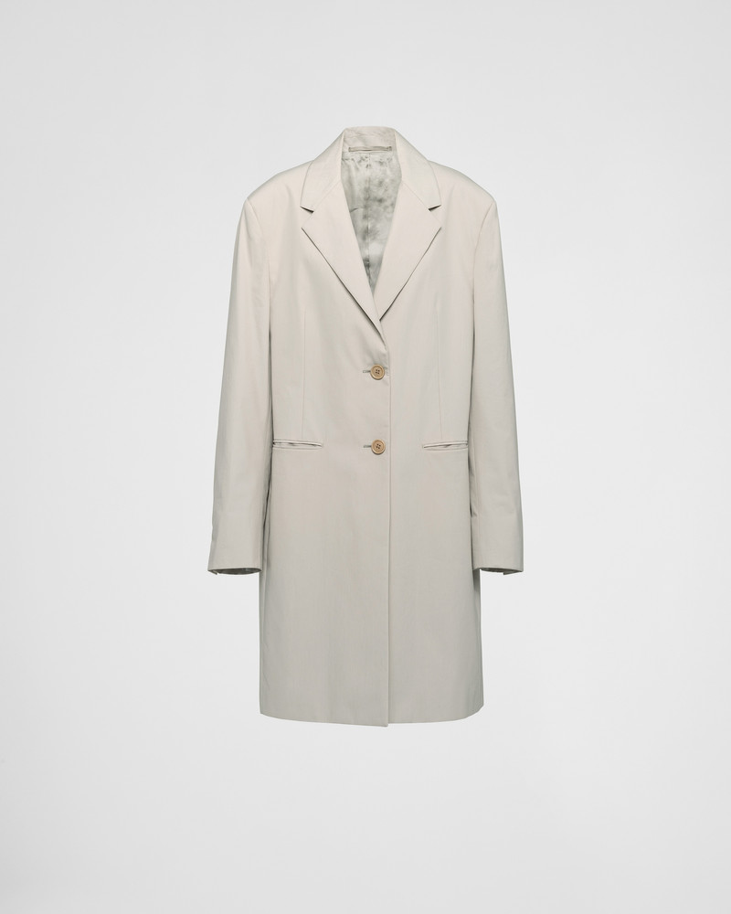 Single-breasted Panama cotton coat 1