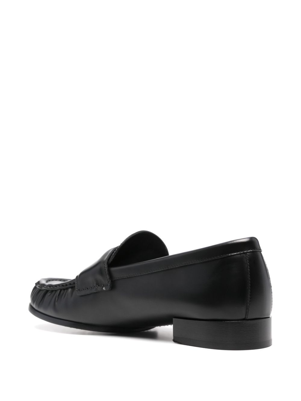 4G ruched leather loafers - 3