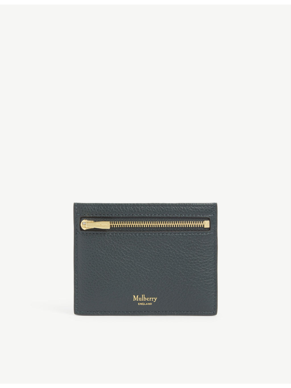 Grained leather zipped card holder - 1