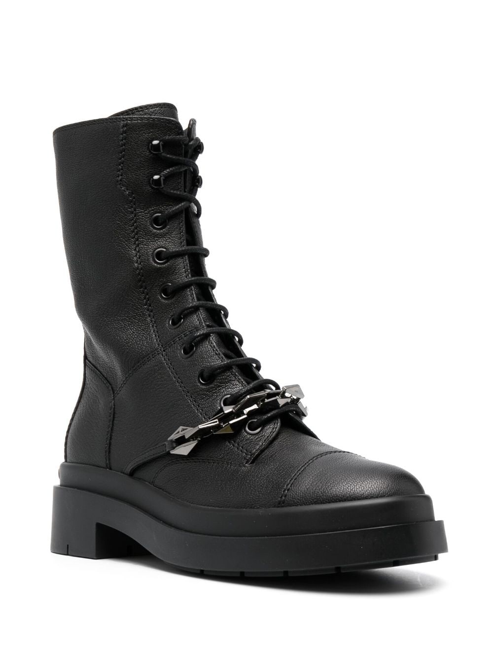 Nari grained-texture leather boots - 2