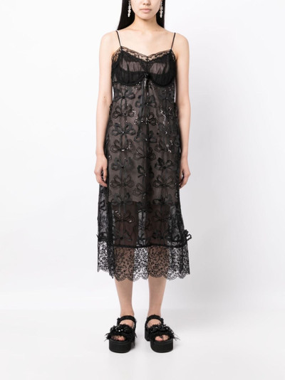 Simone Rocha semi-sheer sequin-embellished slip dress outlook