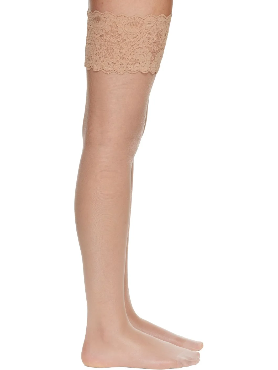 Beige Satin Touch 20 Stay-Up Stockings - 1