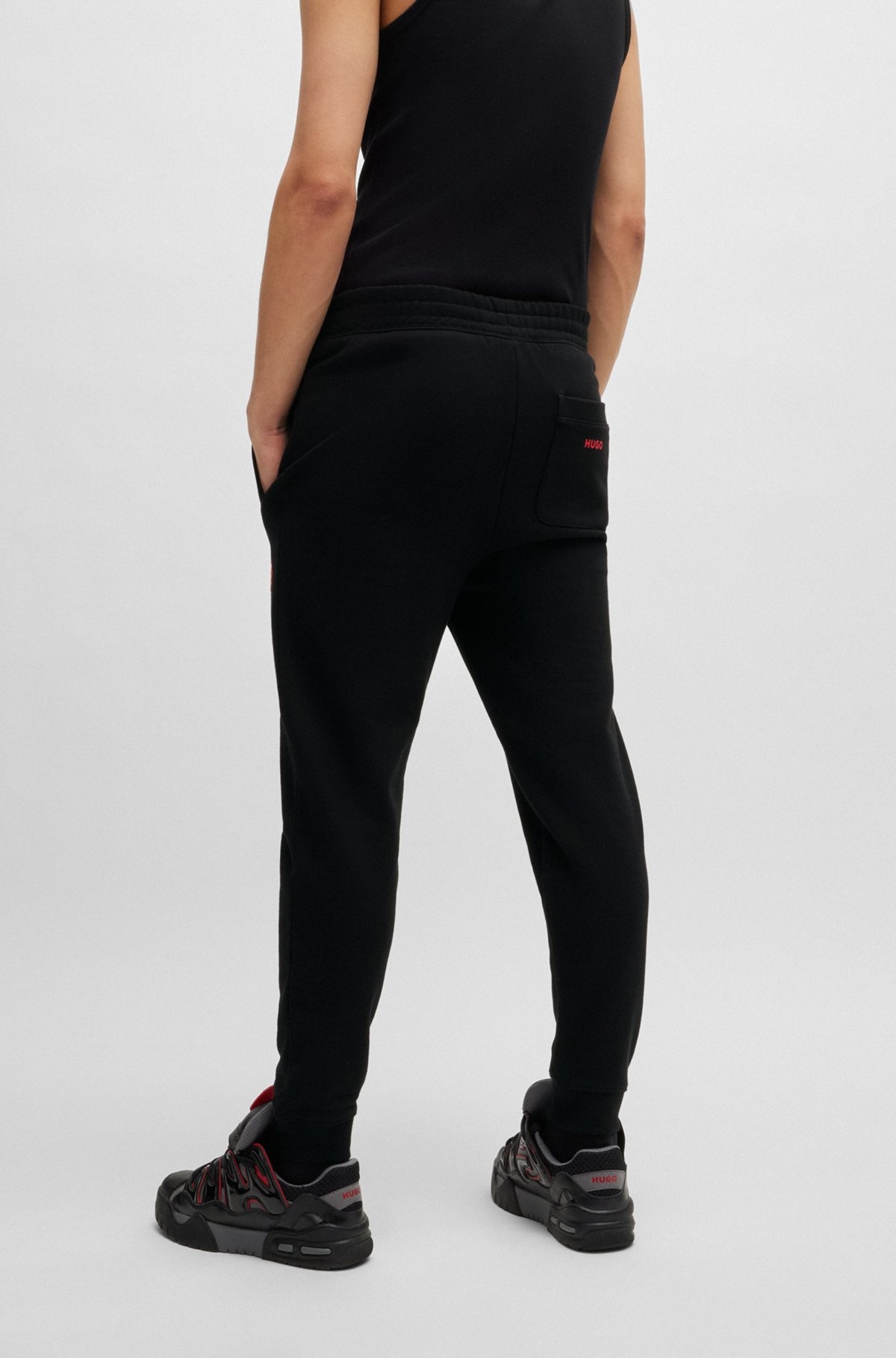 COTTON-TERRY TRACKSUIT BOTTOMS WITH PUFFED FLAME LOGO - 5