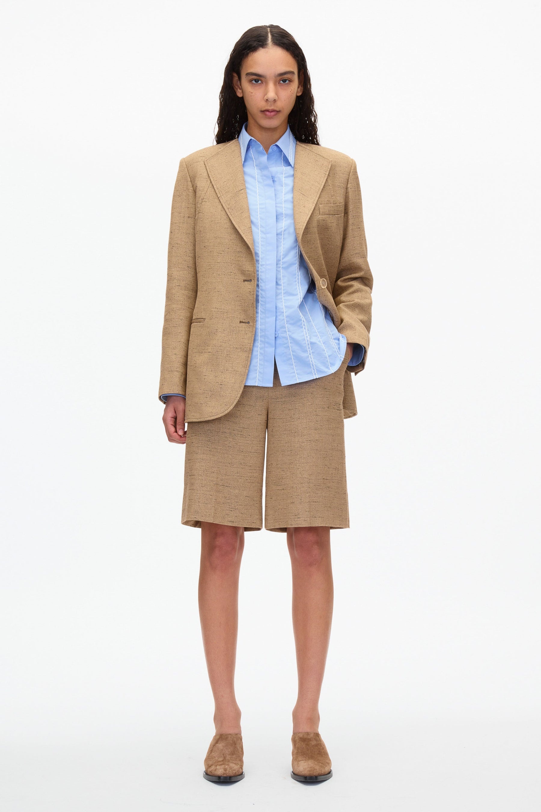 Collarless Relaxed Blazer - 2