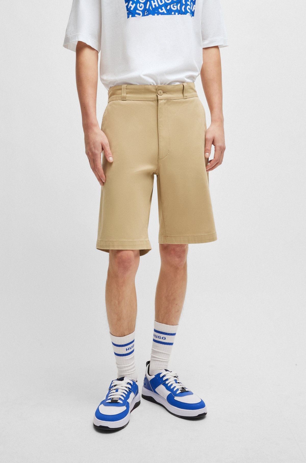 REGULAR-FIT REGULAR-RISE SHORTS IN COTTON TWILL - 2
