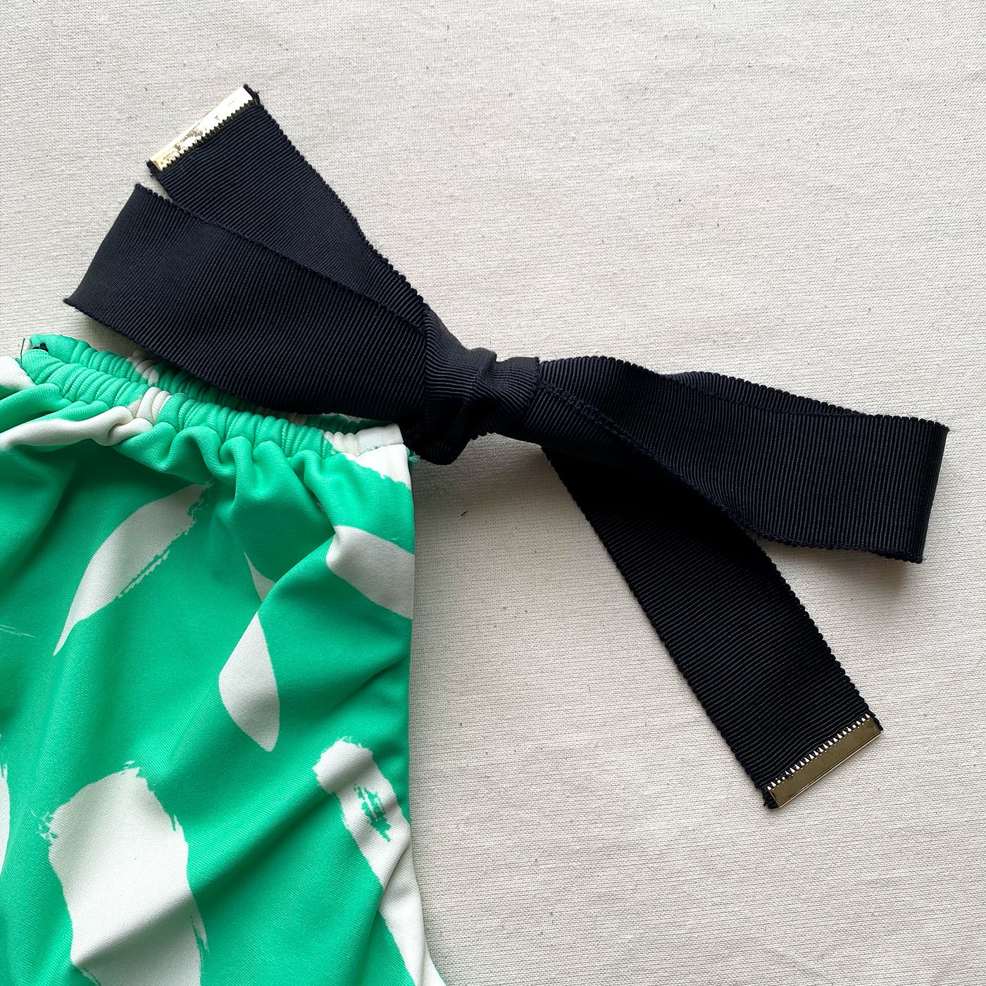Mint Brushstroke One Shoulder Swimsuit - 4