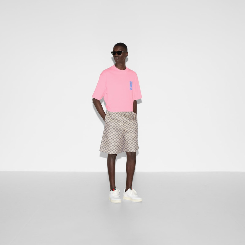 GUCCI Cotton jersey T-shirt with Gucci print outlook