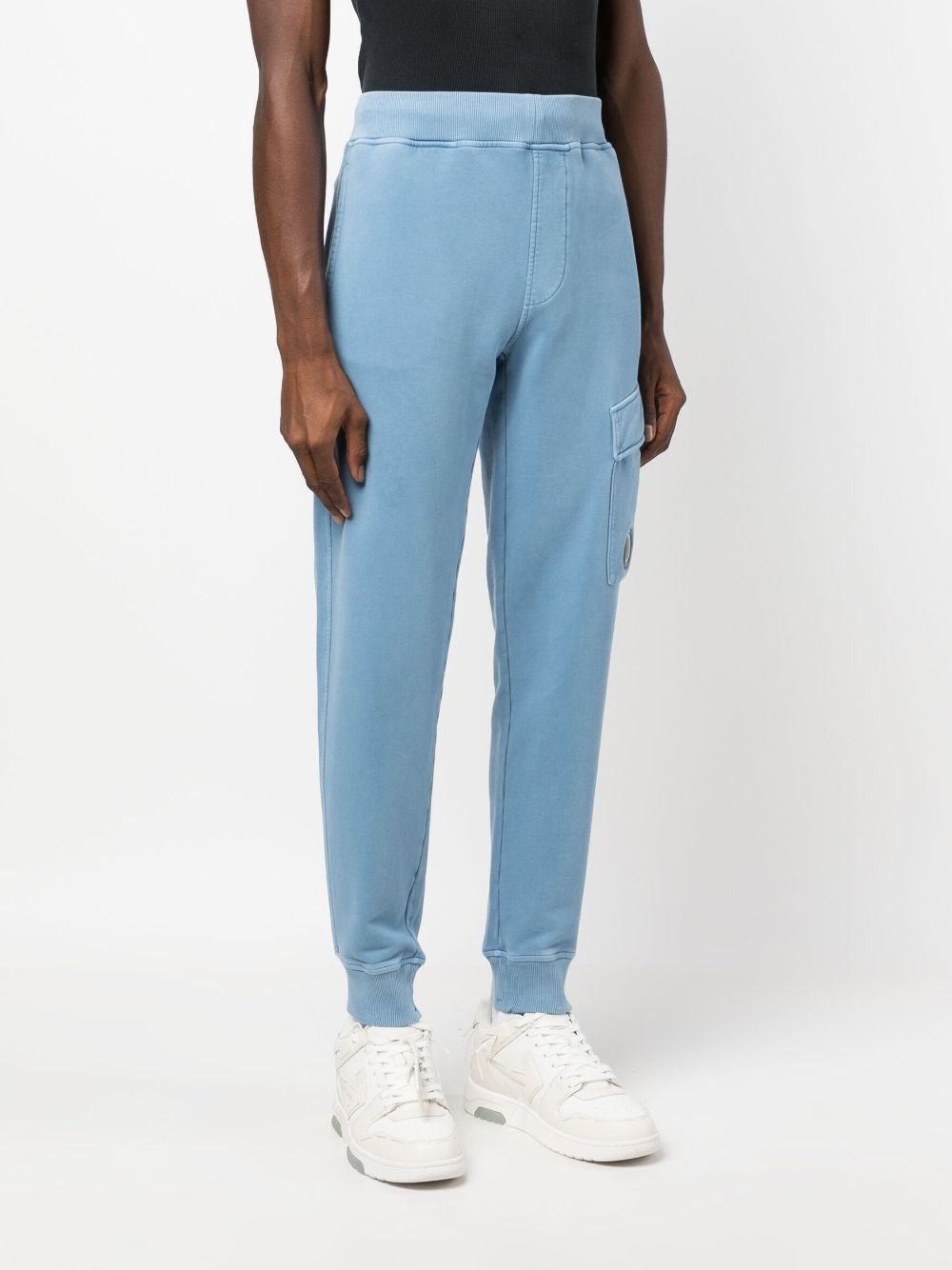 logo-plaque cotton track pants - 3