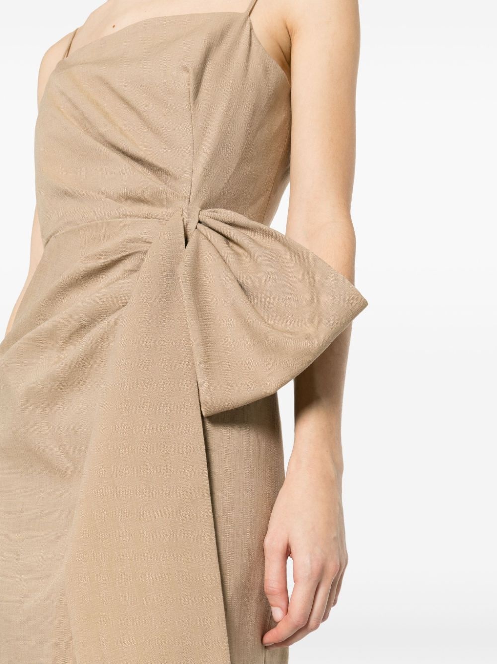gathered-detail maxi dress - 9