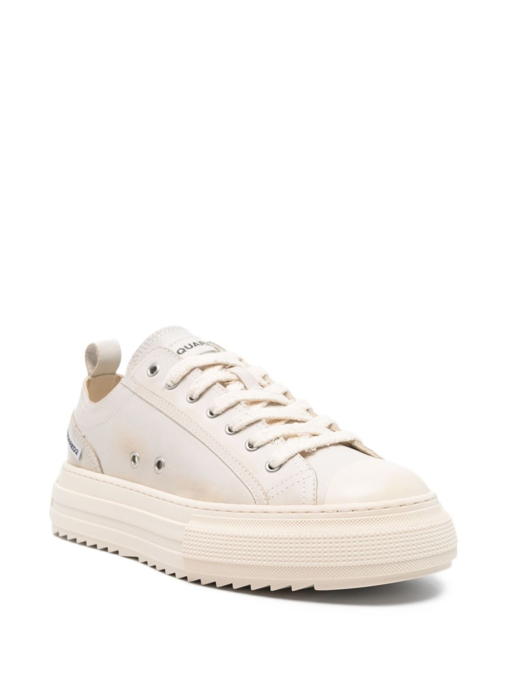 leather platform trainers - 2