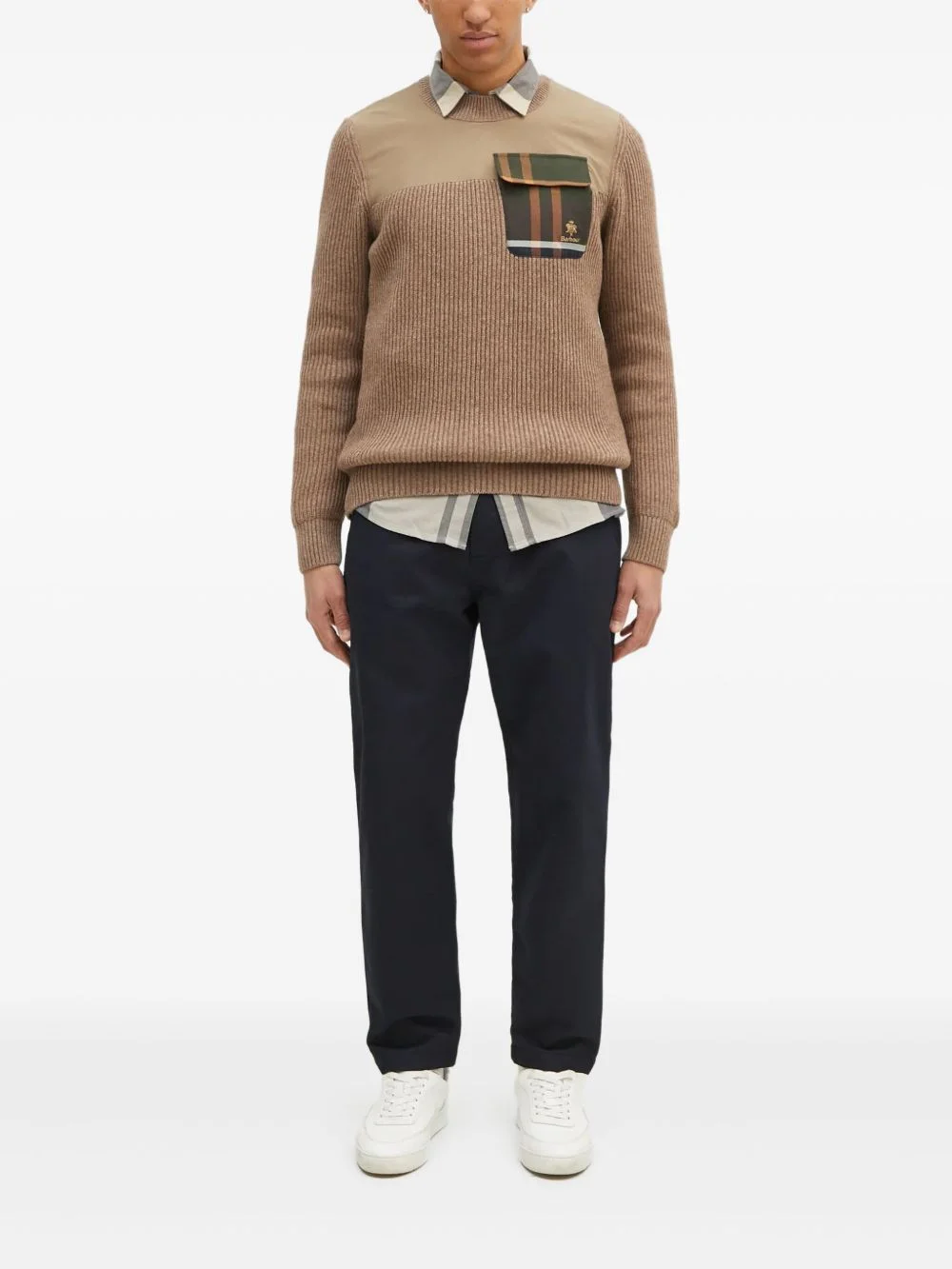 x Barbour Miller ribbed panelled-pocket jumper - 1