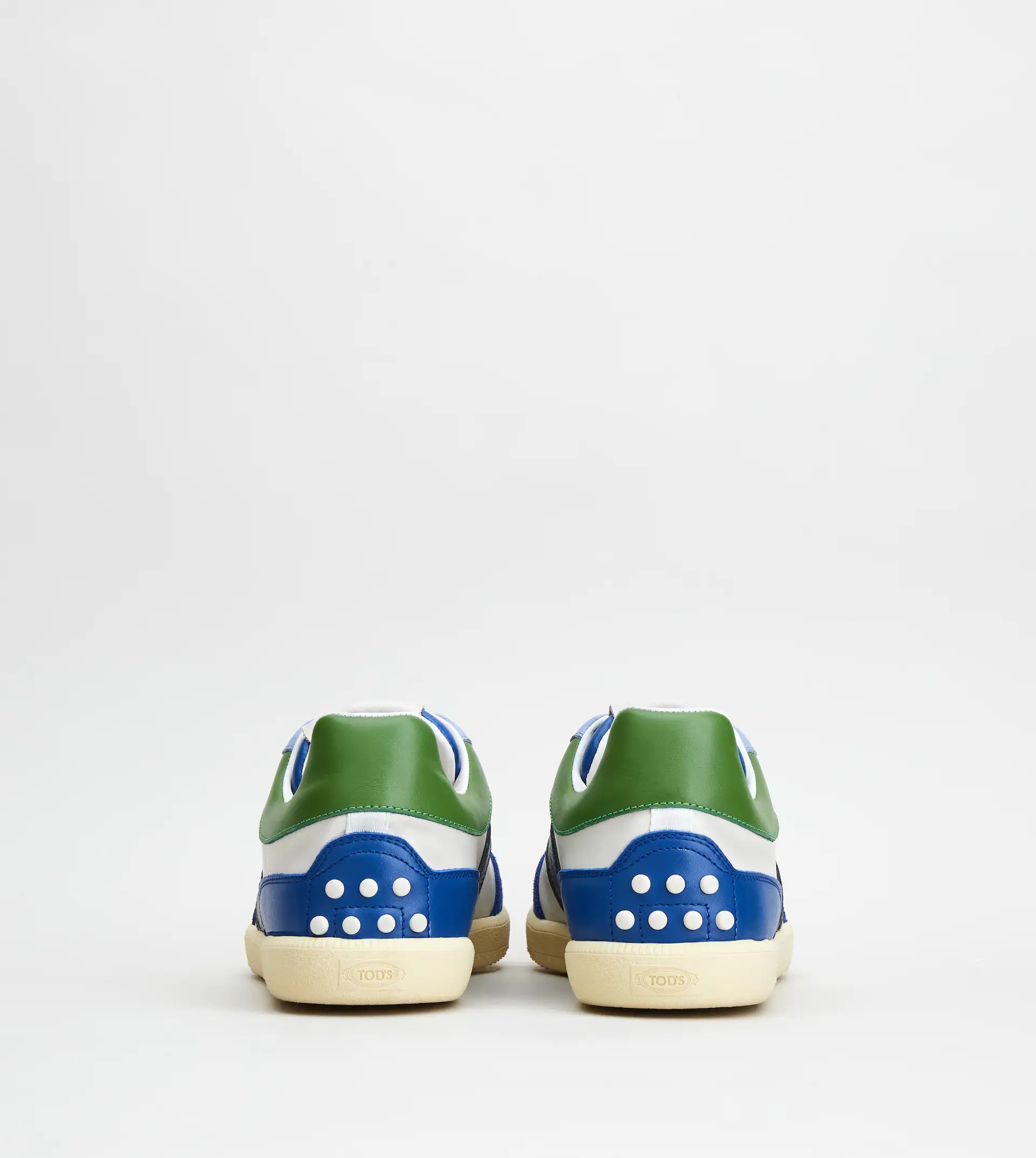 TOD'S TABS SNEAKERS IN LEATHER - BLUE, GREEN, GREY - 2