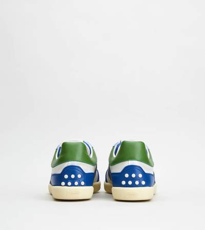 Tod's TOD'S TABS SNEAKERS IN LEATHER - BLUE, GREEN, GREY outlook