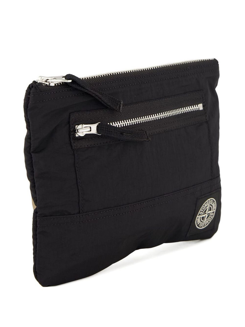 Stone Island logo-patch zip-fastening wallet outlook