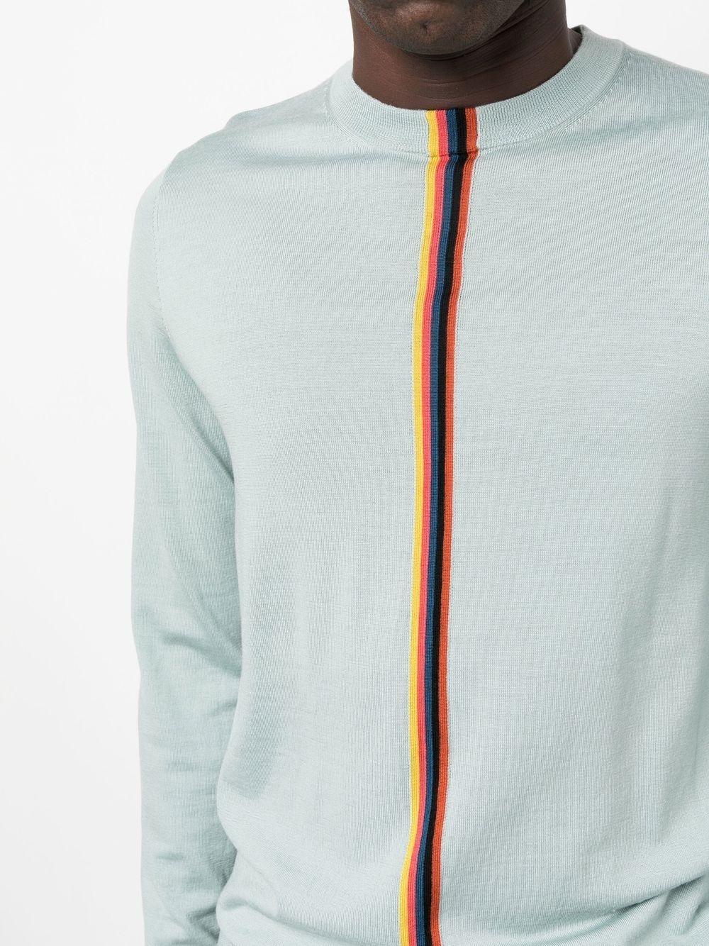 stripe-detail crew neck jumper - 5