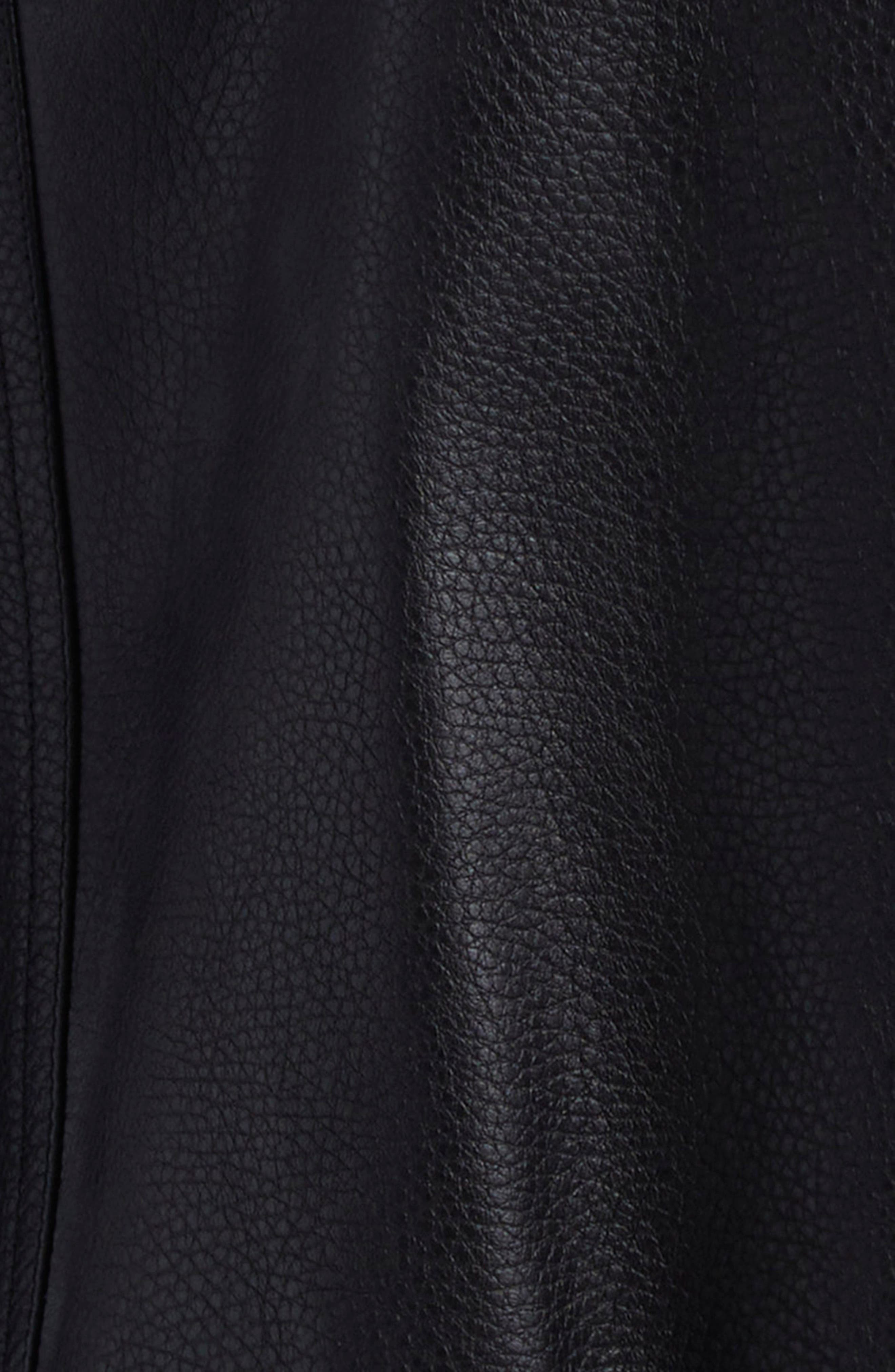 Thom Browne Mixed Media Leather & Wool Bomber Jacket in Black at Nordstrom - 6