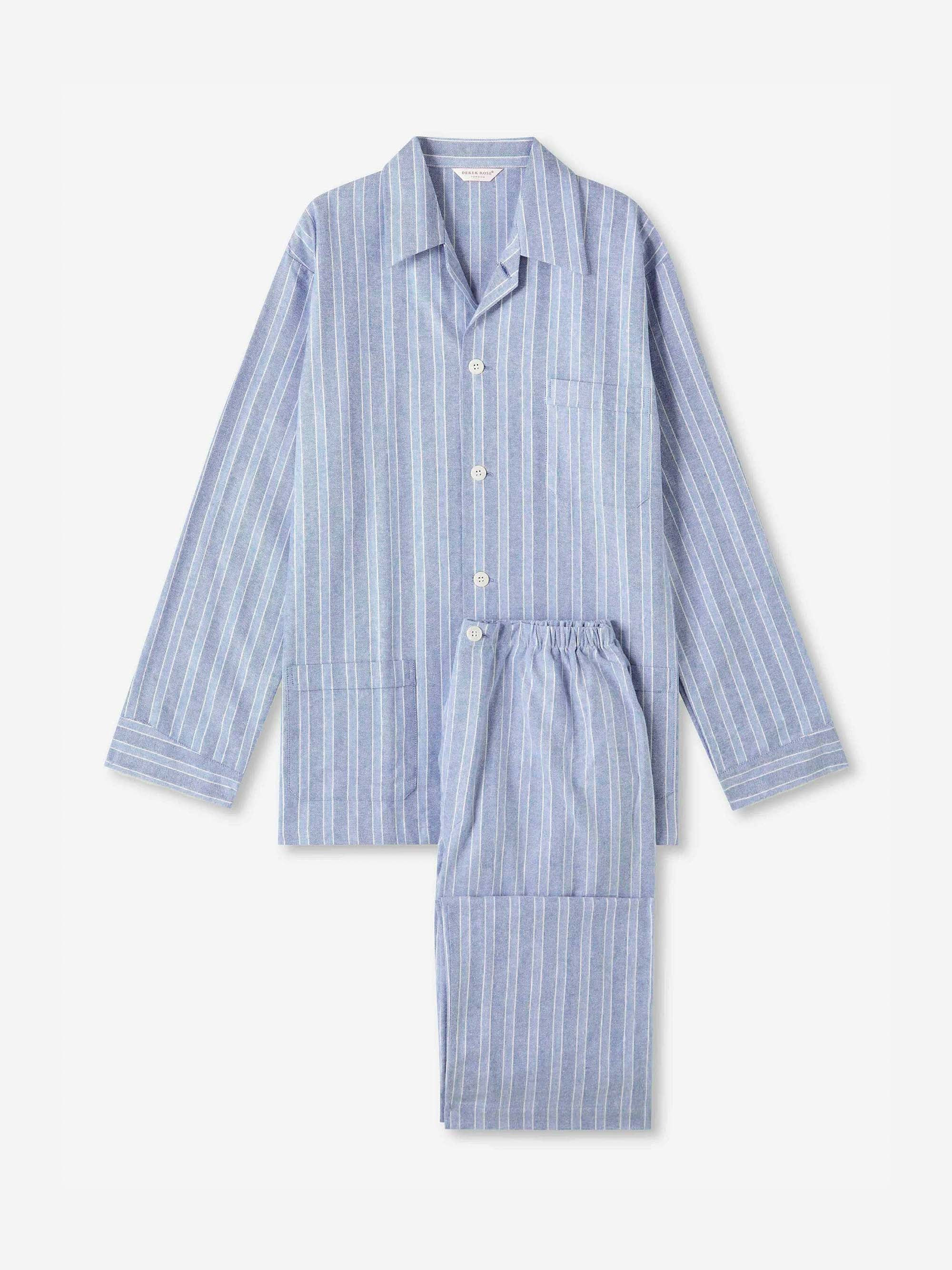 Men's Classic Fit Pyjamas Arran 20 Brushed Cotton Blue - 2