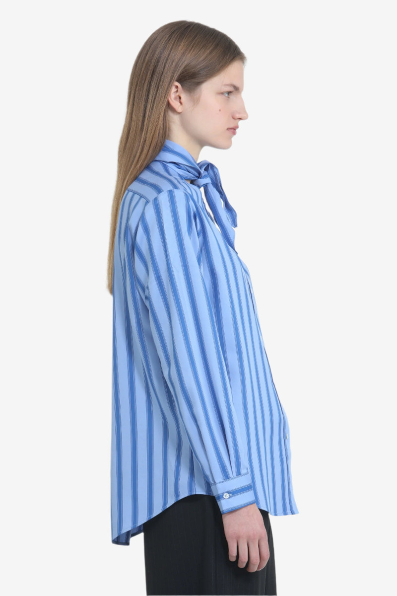 STRIPED SHIRT WITH BOW COLLAR 3