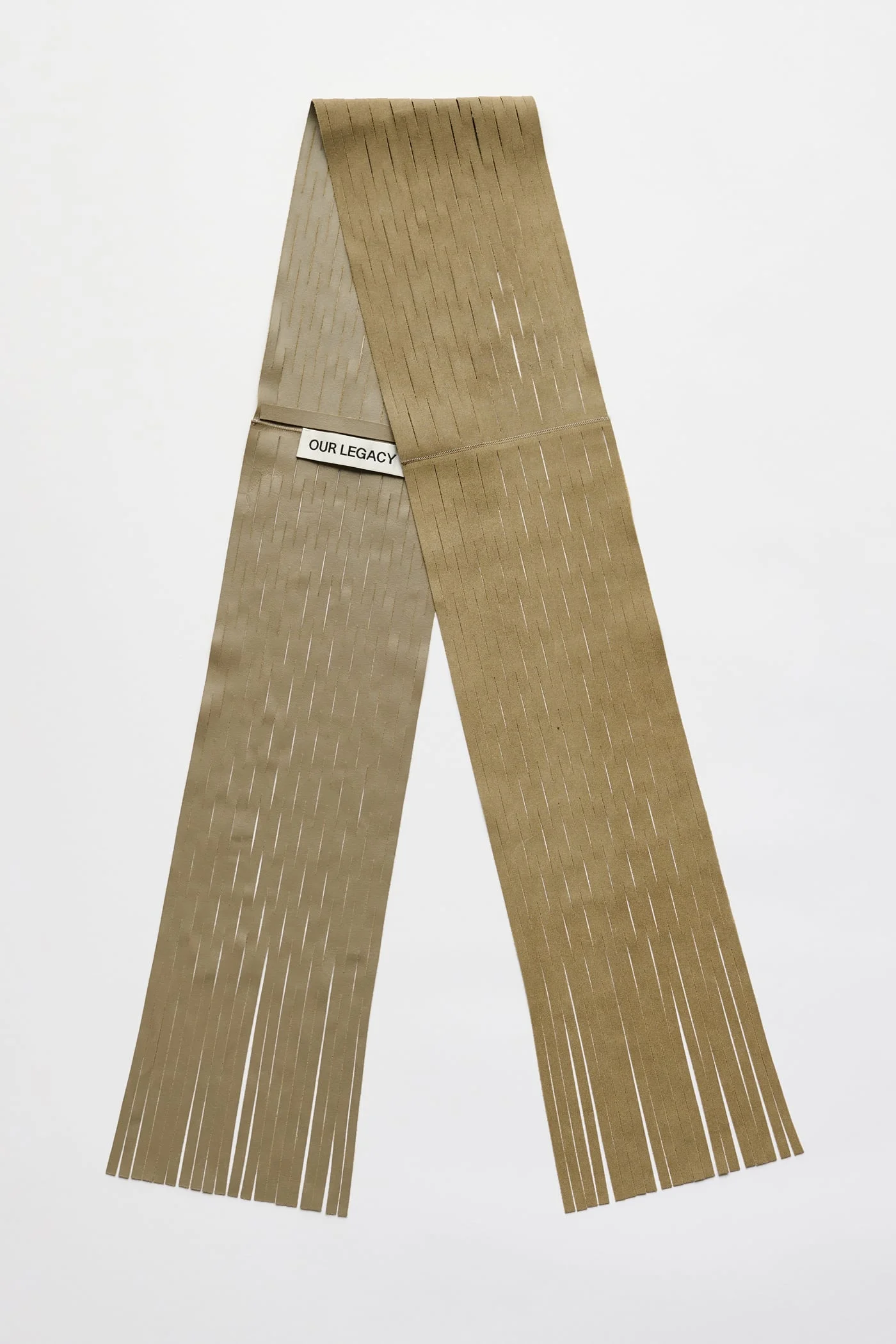 Cut Scarf Vellum Beige Oiled Suede - 1