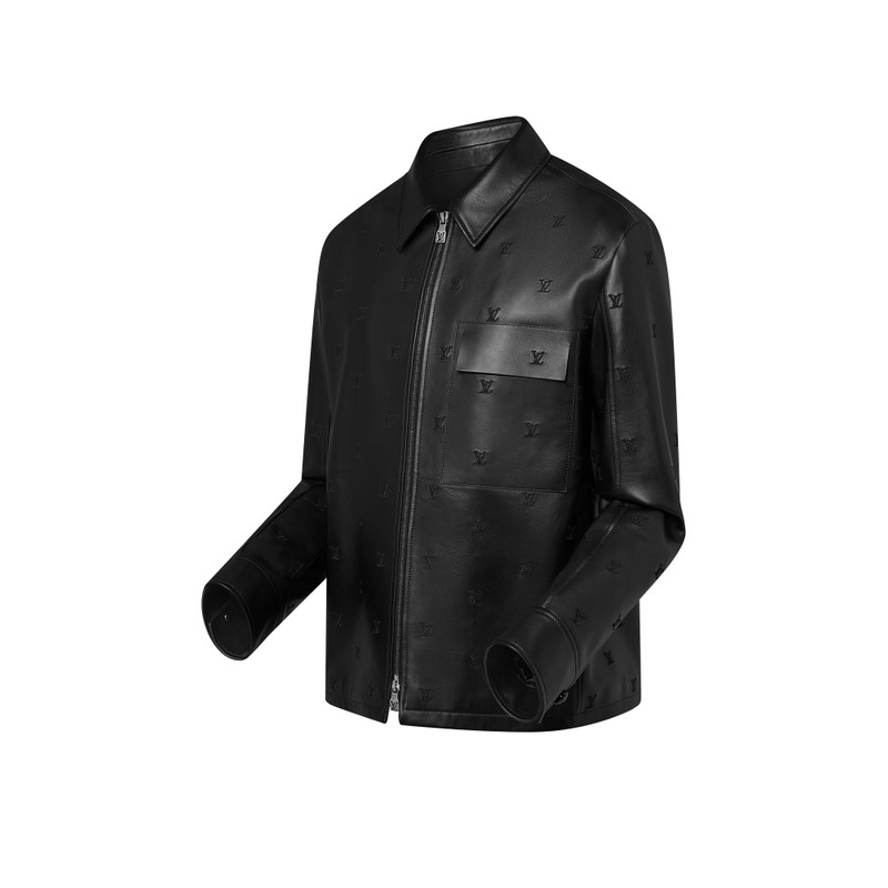 Louis Vuitton LV Blason Embroidered Leather Overshirt outlook