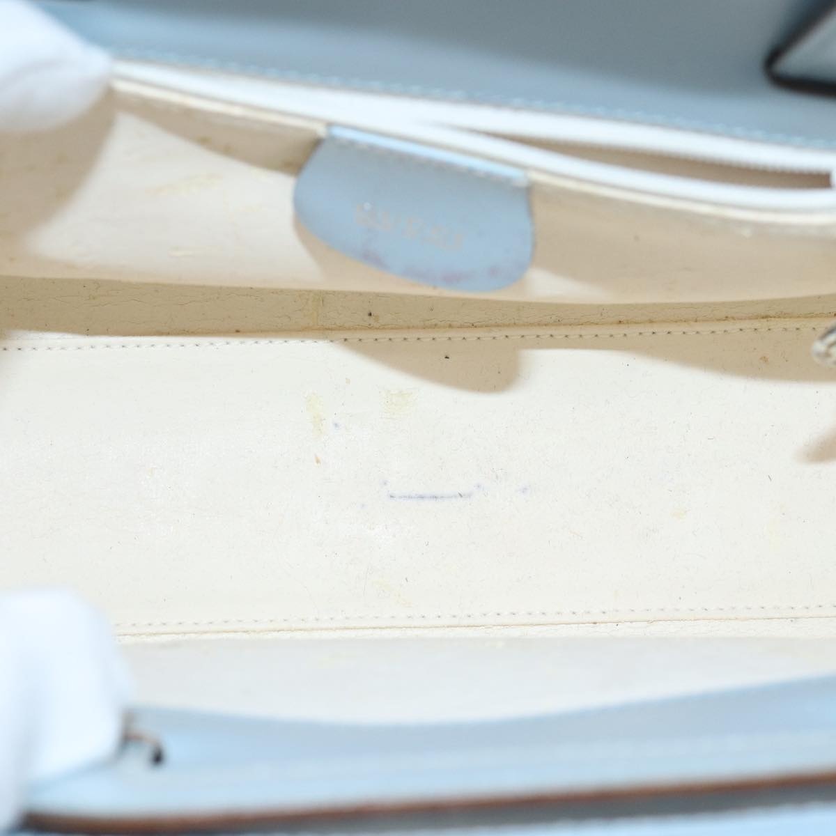 GUCCI Hand Bag Vinyl Light Blue - 11