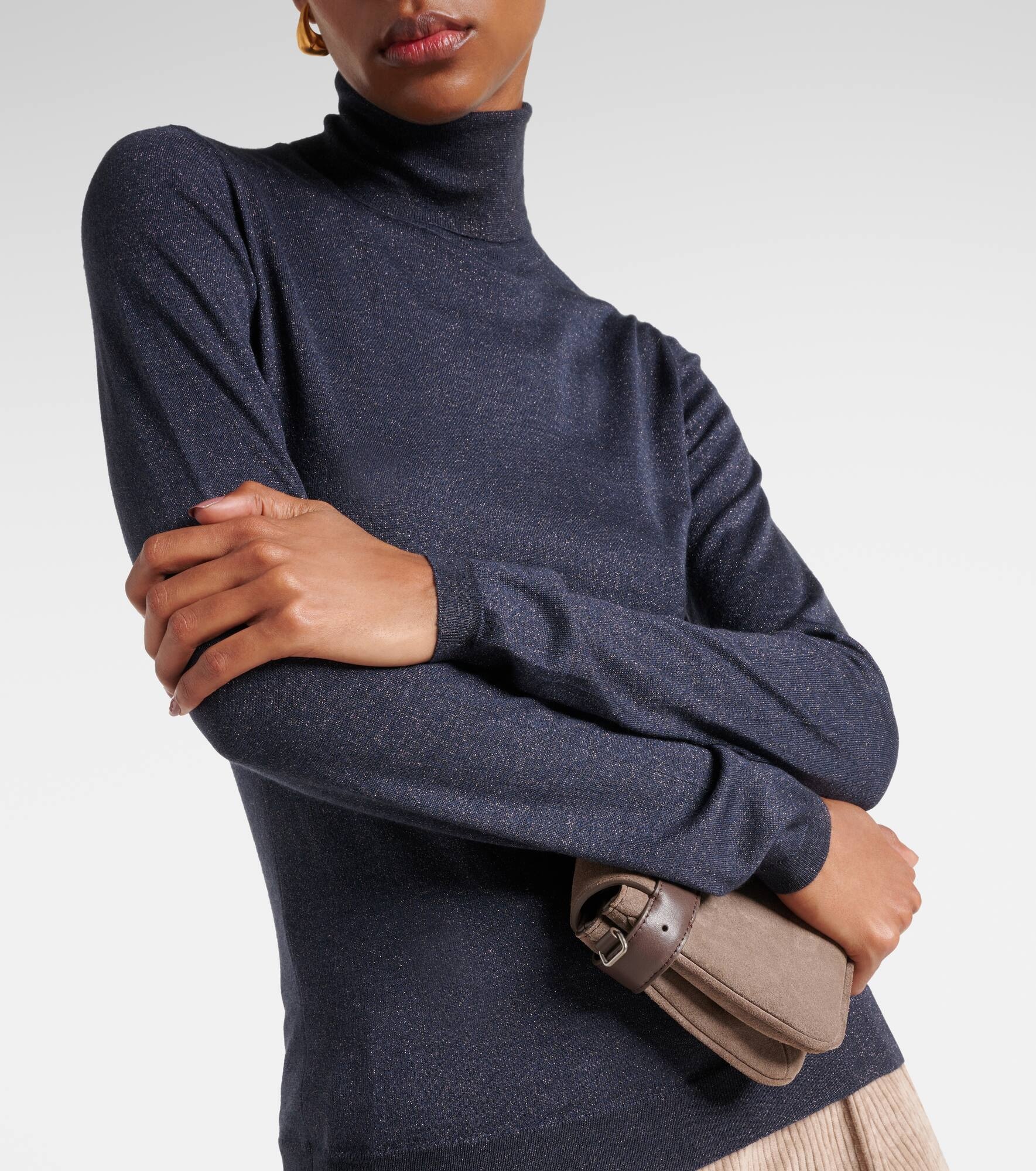 Turtleneck cashmere-blend top - 4