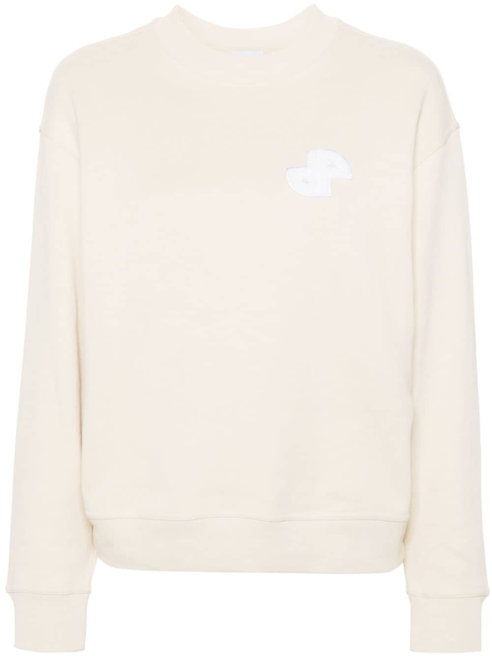 logo-patch cotton sweatshirt - 1