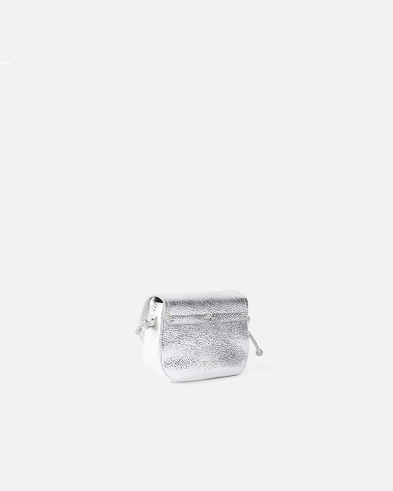 PINKO CROSSBODY MICRO SADDLE BAG IN LAMINATED LEATHER outlook