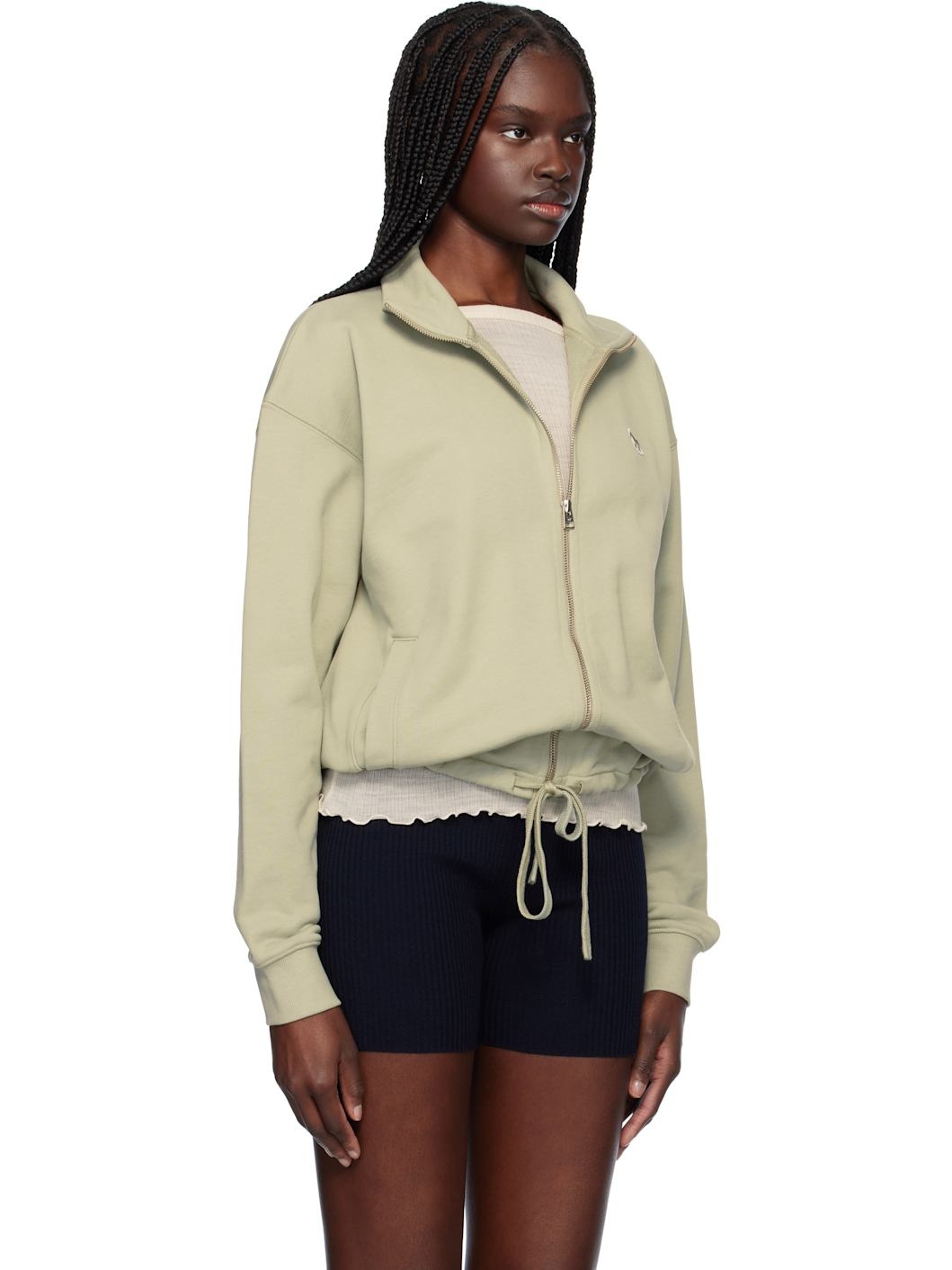 Green Baby Fox Patch Zipped Sweatshirt - 2