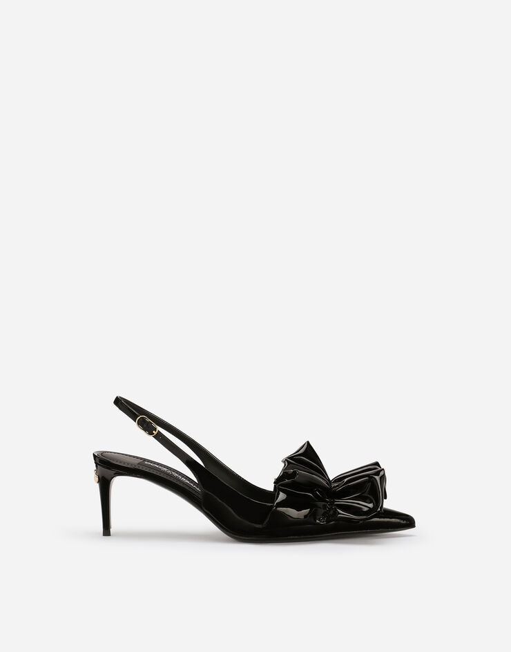 Patent leather slingbacks with ruching - 1