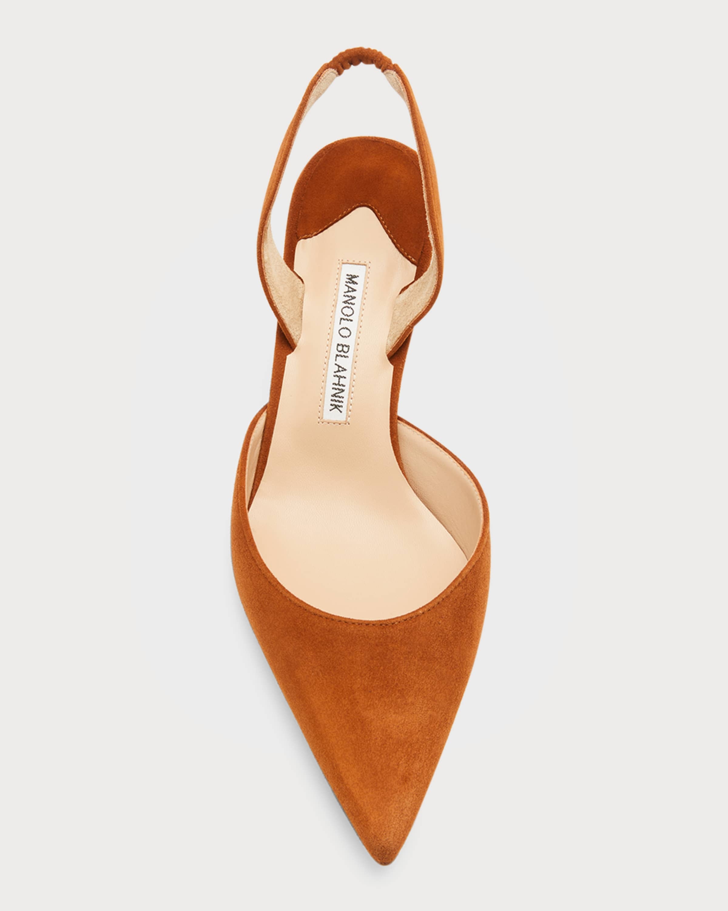 Manolo Blahnik Carolyne Kitten-Heel Halter Pumps | REVERSIBLE