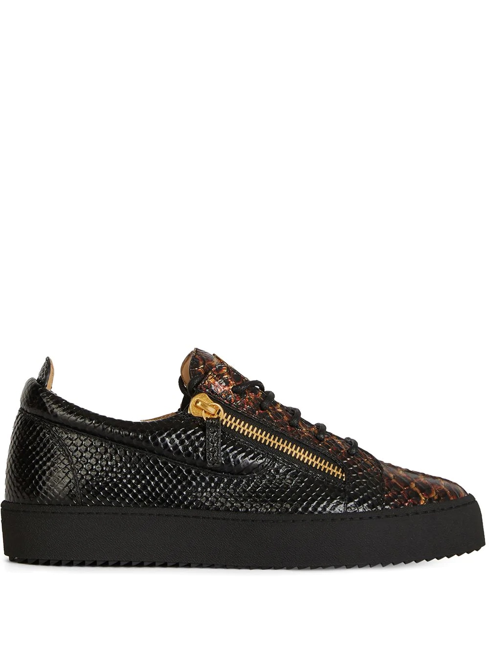 Frankie snakeskin-effect leather sneakers - 1