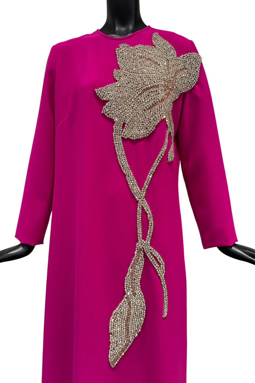 ELEA CREPE CRYSTAL GOWN - 3