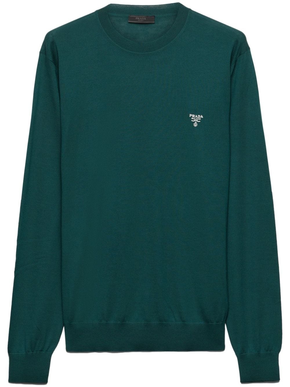 logo-embroidered wool jumper - 1