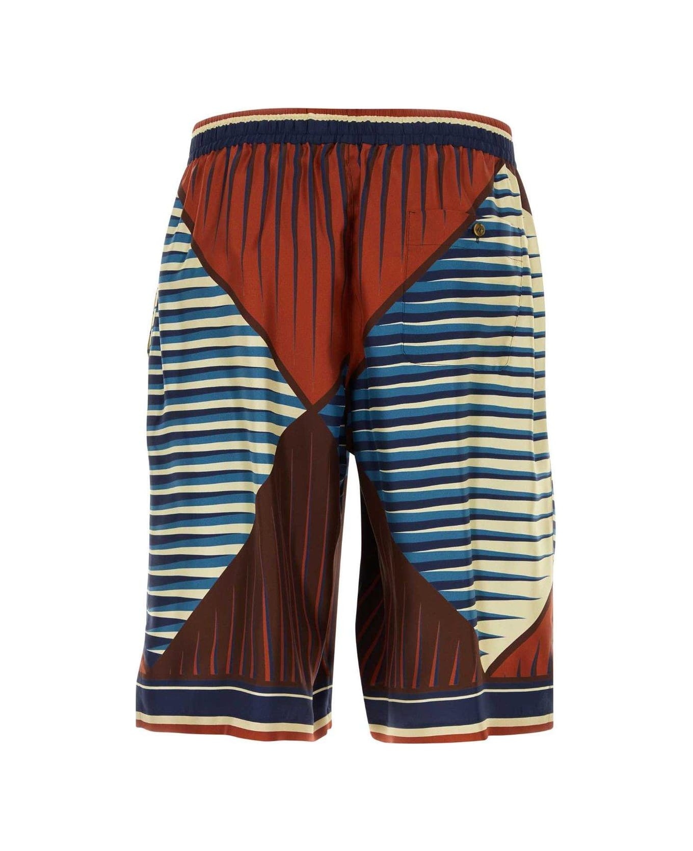 Motif Printed Drawstring Shorts - 2