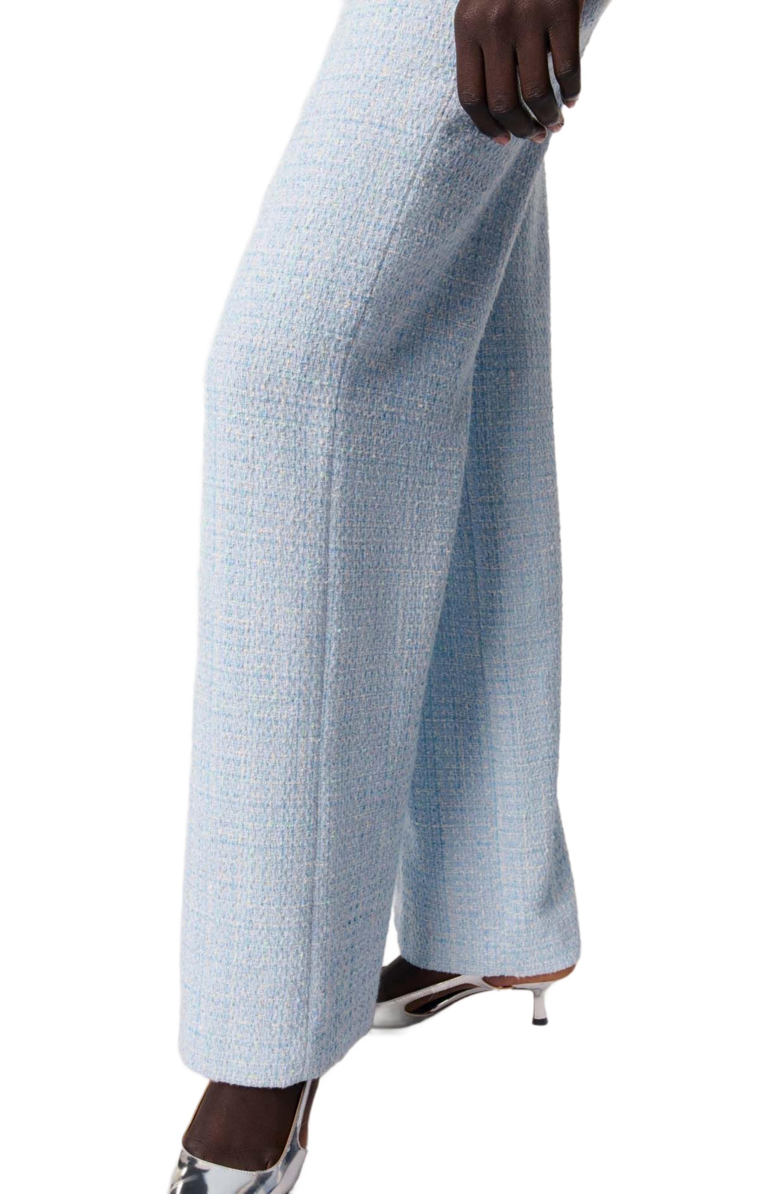 maje Tweed trousers with belt in Blue Sky at Nordstrom - 7