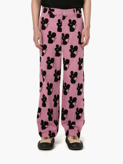JW Anderson ALL OVER MOUSE STRAIGHT LEG CORDUROY TROUSERS outlook
