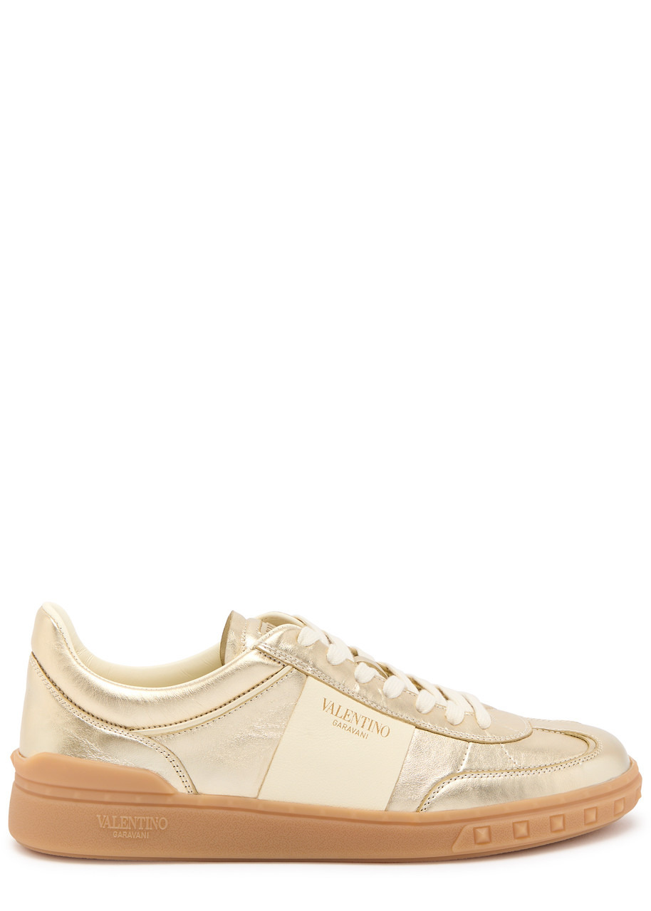 Upvillage panelled metallic leather sneakers - 1