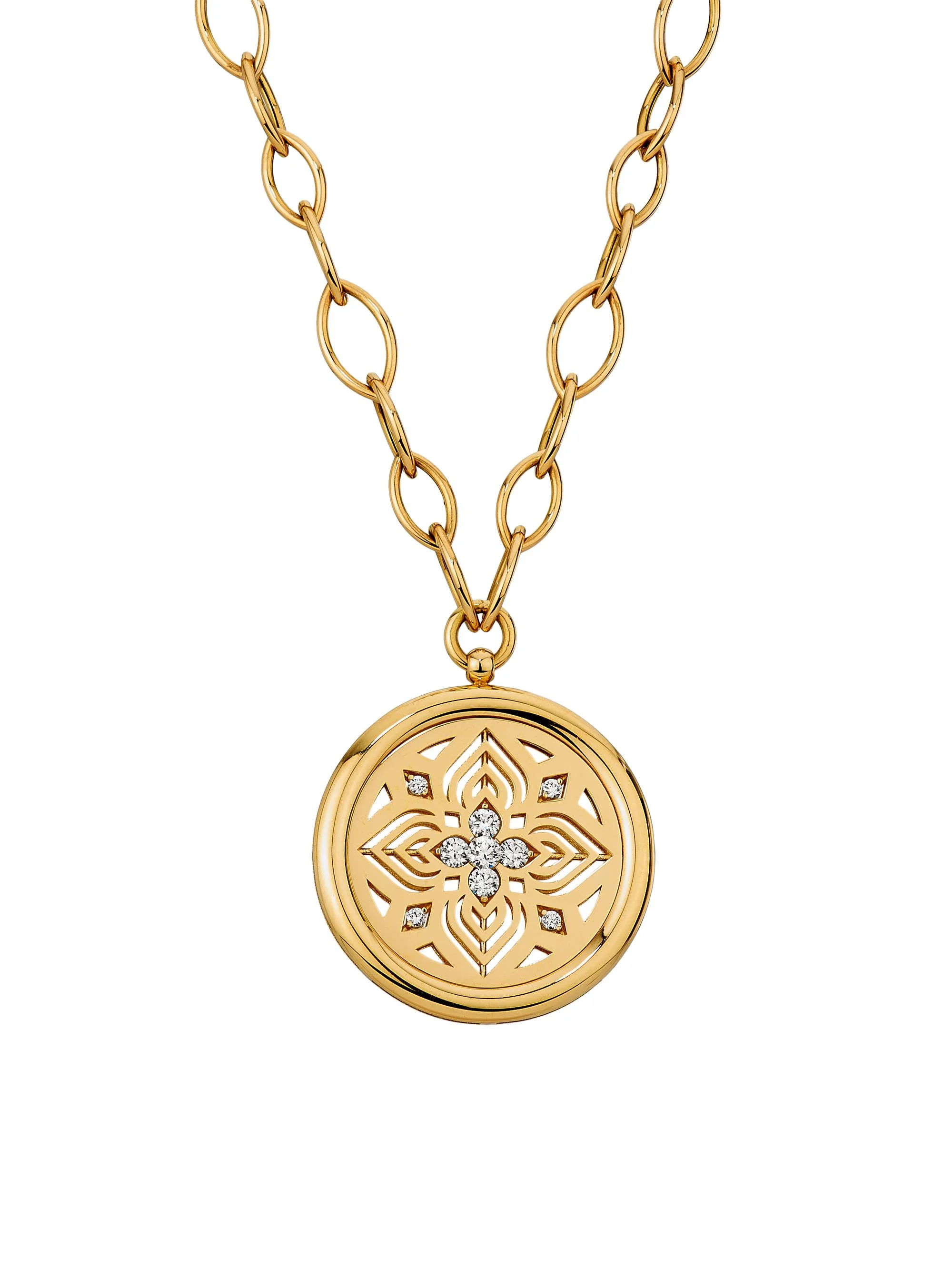 Women's Arabesque 18K Yellow Gold & 0.32 TCW Diamond Necklace - Yellow Gold - 1