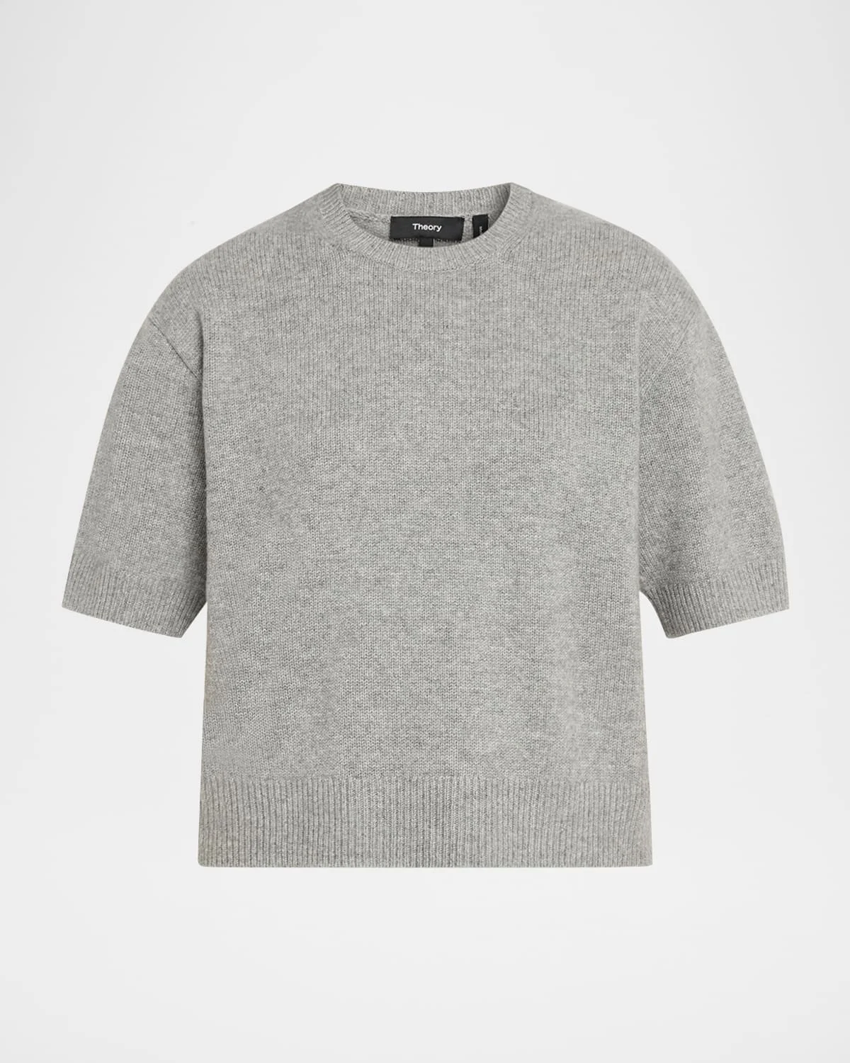 Cashmere Cropped Short-Sleeve T-Shirt - 1