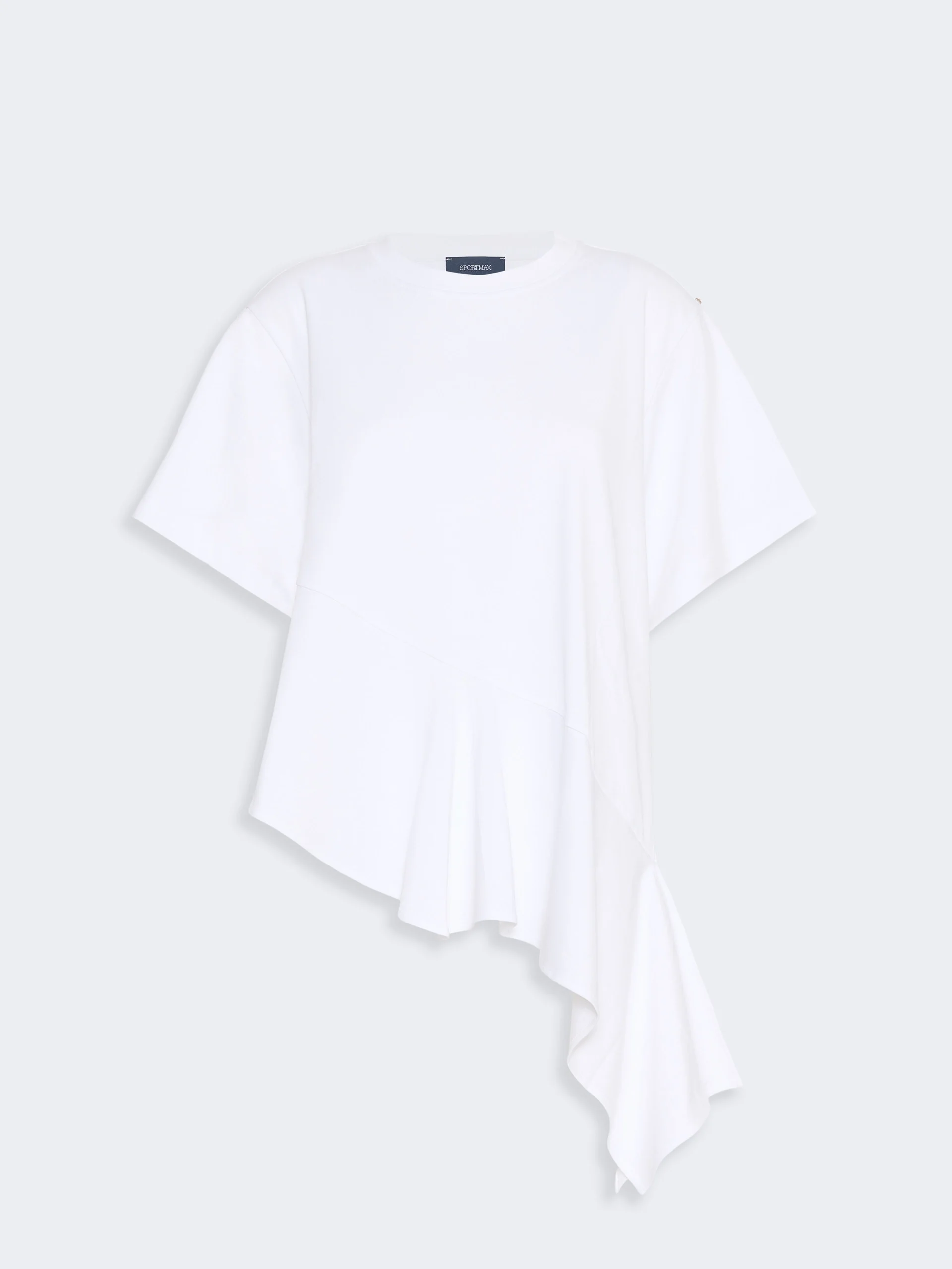 TACCO Asymmetrical cotton T-shirt - OPTICAL WHITE - 1