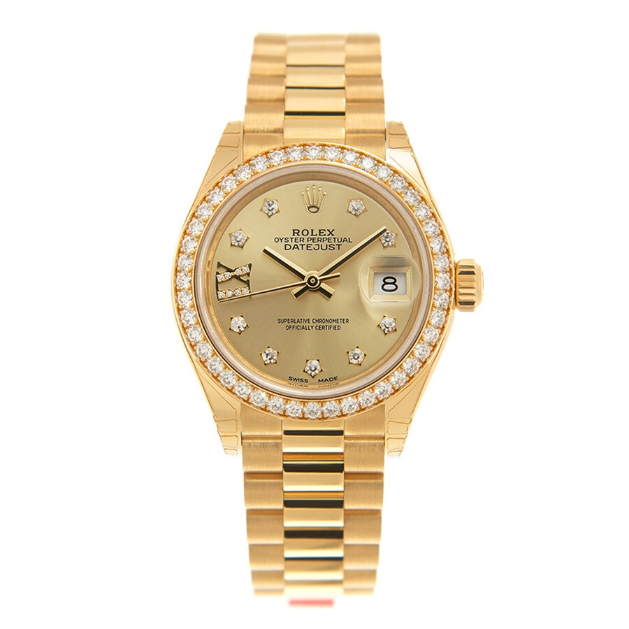 Rolex Lady-Datejust Champagne Diamond Dial Automatic Ladies 18 Carat Yellow Gold President Watch 279 - 2