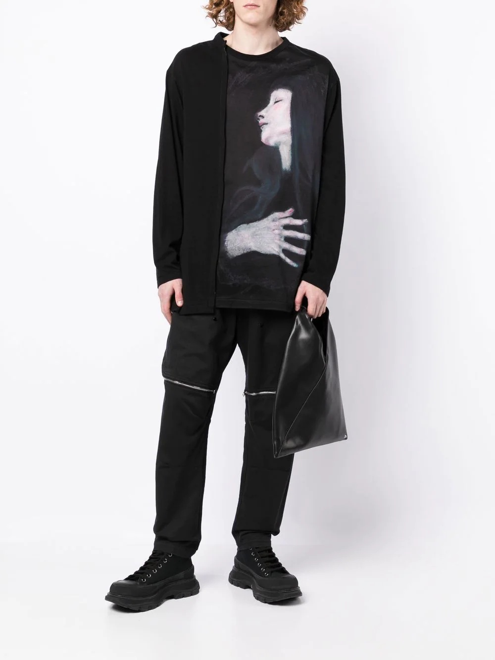 graphic-print cotton long-sleeve T-shirt - 2