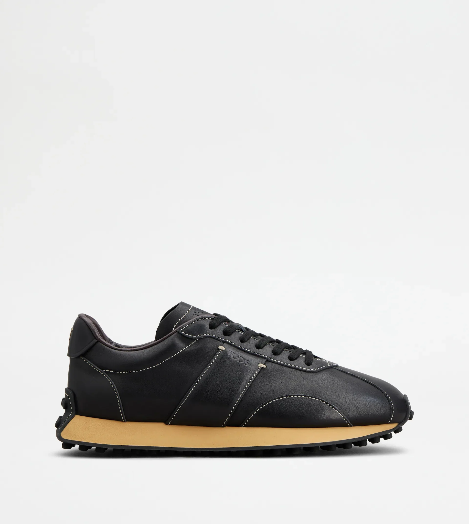 T VINTAGE SNEAKERS IN LEATHER - BLACK - 1