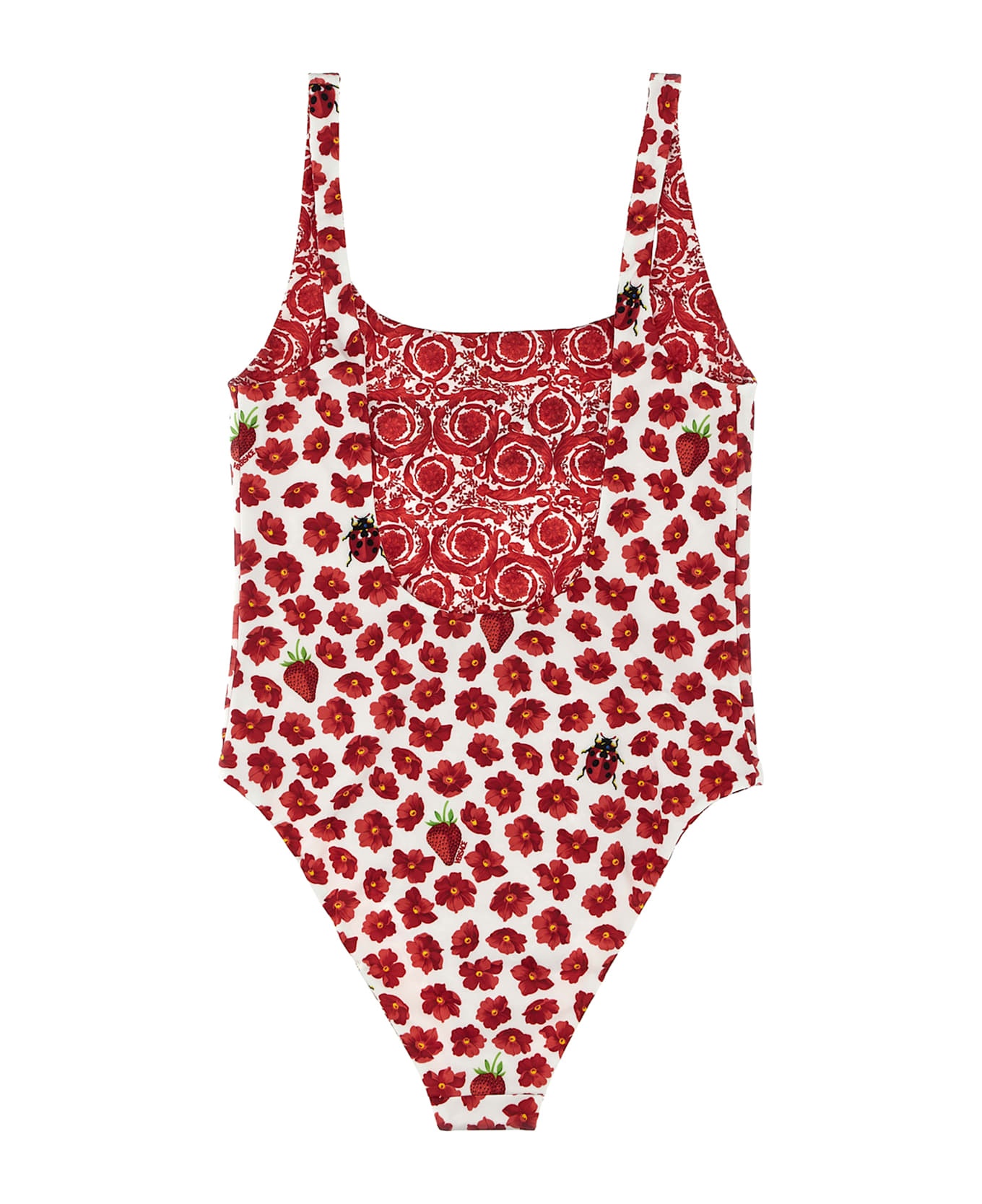 VERSACE Reversible 'strawberry Garden' Swimsuit | italist